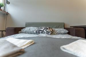 Łóżko lub łóżka w pokoju w obiekcie Apartament Centrum 32m2 Kłodzko - Przyjaciół Ziemi Kłodzkiej - Spokój, Cisza, Bliskość Atrakcji