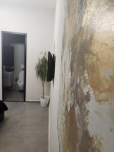 una pintura colgando de una pared en una habitación en Apartament Tirana Contact, en Tirana 1 foto más