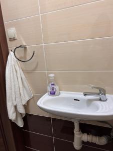 bagno con lavandino e bottiglia di sapone di Kamzík Ski Apartment Donovaly - Apartmán 64 hneď pri zjazdovke a Donovaly