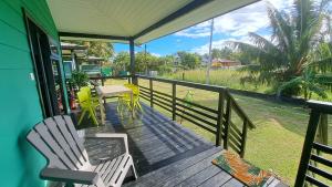 Balkón nebo terasa v ubytování TAHITI - Domaine Mango Lodge