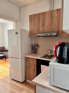 A kitchen or kitchenette at Serdika station, bright and cozy apartment