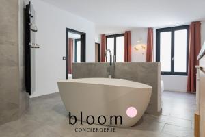 a bathroom with a bath tub in a room at Loft de Standing Nancy plein coeur in Nancy