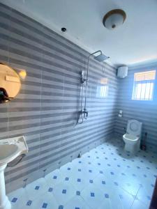 GuluTina Ma Hotel的带淋浴、马桶和水槽的浴室
