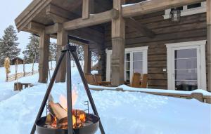 Awesome Home In Sjusjøen With Sauna ในช่วงฤดูหนาว
