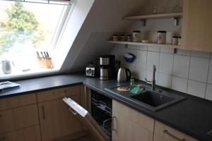 a kitchen with a sink and a counter top at Foerde-Seasons in Eckernförde