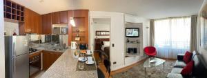 Kuchyň nebo kuchyňský kout v ubytování Brizen Apartments Pedro de Valdivia