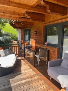 Balkon lub taras w obiekcie Ferienwohnungen am Riedanger