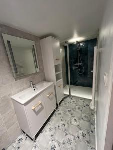 Koupelna v ubytování Gîte Nénuphar à Coulon