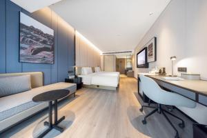Postel nebo postele na pokoji v ubytování Atour Hotel Chengdu Qingyang Zhongba