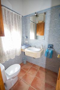 a bathroom with a toilet and a sink and a tub at Casa Rural Cortijos San Jose in Iznájar