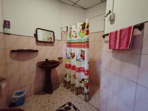 キャンディにあるLalanga Homestayのバスルーム(シャワーカーテン、シンク付) +37枚の写真