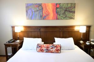Cama ou camas em um quarto em Hotel Mendoza