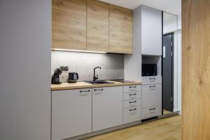 Aparthotel City Break Plac Wolności 6的厨房或小厨房