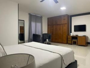 TV a/nebo společenská místnost v ubytování Gaia Residence Deluxe