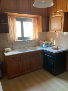 O bucătărie sau chicinetă la Billy & Andrianna Villa Lagonisi