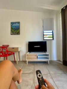 TV a/nebo společenská místnost v ubytování Tiny House Moorea Haylee