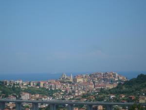 vista su una città con edifici su una collina di Azienda Agrituristica Villa Arianna a Imperia