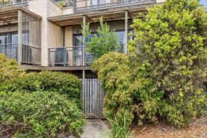 a building with balconies and trees in front of it at Apartment 5 Pacific Apartments in Lorne