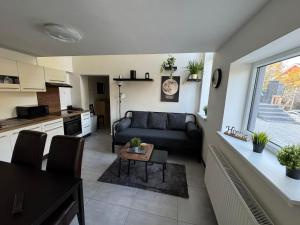 Kuchyň nebo kuchyňský kout v ubytování apartman 50m2 garden parking Free