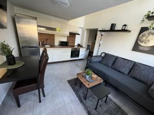 Kuchyň nebo kuchyňský kout v ubytování apartman 50m2 garden parking Free