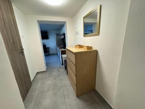 Kuchyň nebo kuchyňský kout v ubytování apartman 50m2 garden parking Free