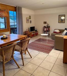 TV a/nebo společenská místnost v ubytování Charming apartment in Kandersteg