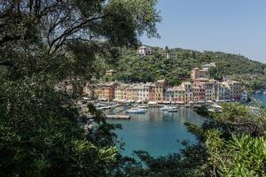 a view of a harbor with boats in the water at Villa Peninsula in Portofino