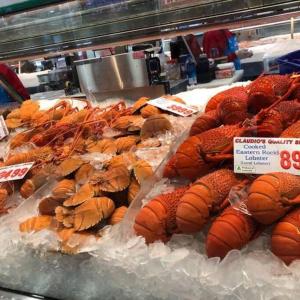 a display in a store with lots of hot dogs at City at Your Doorstep in Sydney