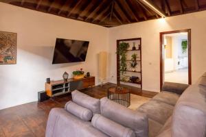 a living room with a couch and a television at EDEN RENTALS La Laguna Heritage Residence in La Laguna +36 photos