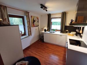 Kuchyň nebo kuchyňský kout v ubytování Ferienwohnung am Ulrichsgrünbach