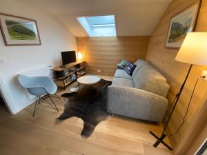 Sjónvarps- og/eða afþreyingartæki á Chalet L'Adret, 3,5 pièces dans les combles.