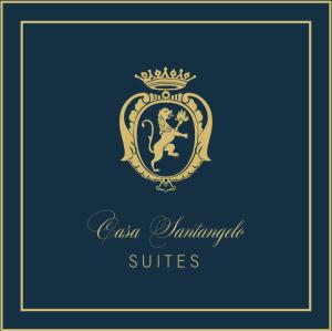 a crest with a lion and a crown on a blue background at Casa Santangelo Suites in Salerno