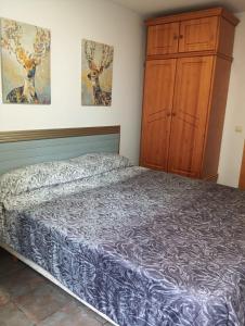 a bedroom with a bed and a wooden cabinet at Sierra Nevada in Sierra Nevada
