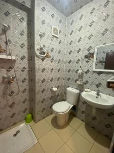 a bathroom with a toilet and a sink at Marwan's apartment 2 in Ifrane