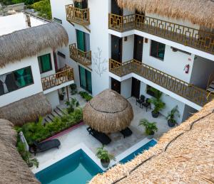 Bazén v ubytování Hotel Diosa del Agua Bacalar nebo v jeho okolí
