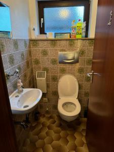 Ένα μπάνιο στο Ferienwohnung in Bad Schussenried +14 φωτογραφίες