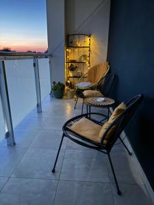 Balkón nebo terasa v ubytování JR Lux apartman
