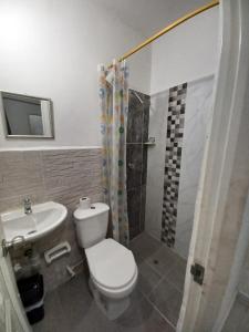 a bathroom with a toilet and a sink and a shower at FAMILY HOUSE CN in Cali