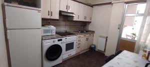 a kitchen with a white refrigerator and a dishwasher at Modesto piso turístico in Briviesca