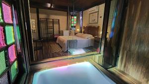 Cama ou camas em um quarto em Hotel da Cachoeira
