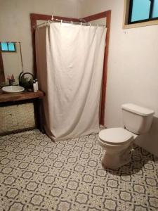 カブルグアにあるcasabosqueのトイレと洗面台付きのバスルーム
