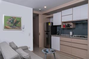 Kuchyň nebo kuchyňský kout v ubytování Metropolitan Studio Suite