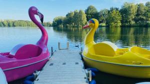 Blick auf einen Fluss in der Nähe des Ferienhauses