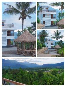 KanthalloorPalm View Kanthalloor的棕榈树和建筑物的照片拼合在一起