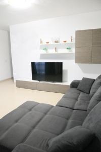 Una sala de estar con un sofá y un televisor de pantalla plana. en HAPPY FLAT TENERIFE, en San Isidro