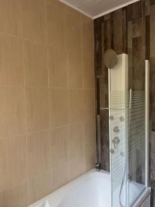 un bagno con vasca e doccia in vetro di T2 - Quartier Mézières - 1 chambre -1 terrasse a Charleville-Mézières Altre 14 foto