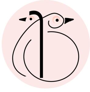 dos aves en el logo de un círculo en Two Penguins, en Ciudad del Cabo