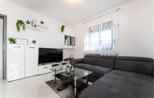 a living room with a couch and a table at Stunning Home In Maslenica With Wifi in Maslenica
