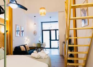 Posteľ alebo postele v izbe v ubytovaní B2 Verdeguer - Cozy Loft close to the beach