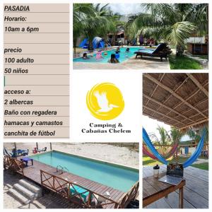 Bazén v ubytování Camping cabañas chelem nebo v jeho okolí